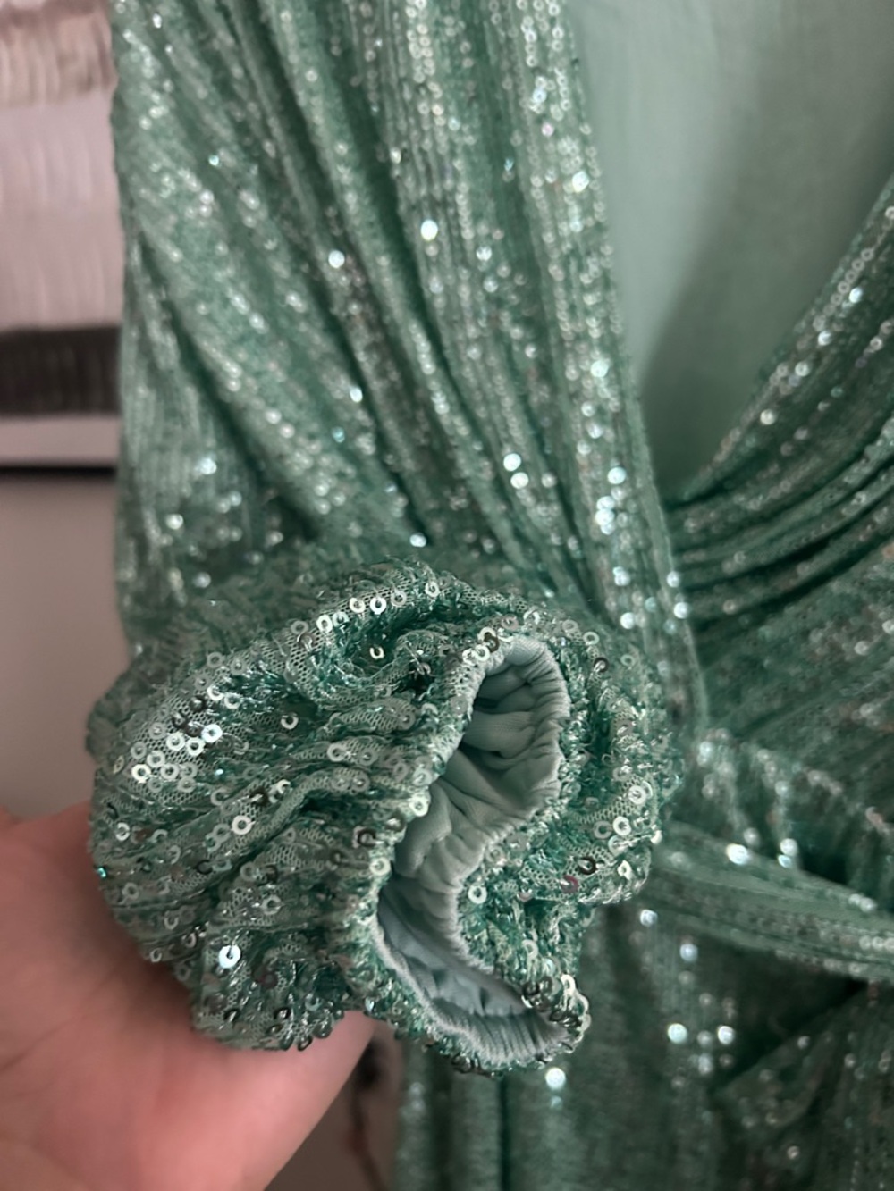 Fashion Nova Mint Green Sequin Mini Dress - Picture 4 of 7